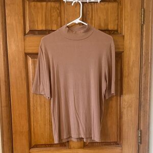 Everlane womens Short-Sleeve Mock Neck Shirt — Tan